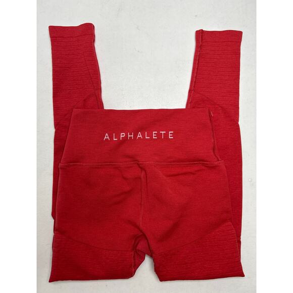 Alphalete Revival Leggings In Formula Red Size Small Workout Activewear Leggings - Picture 1 of 7